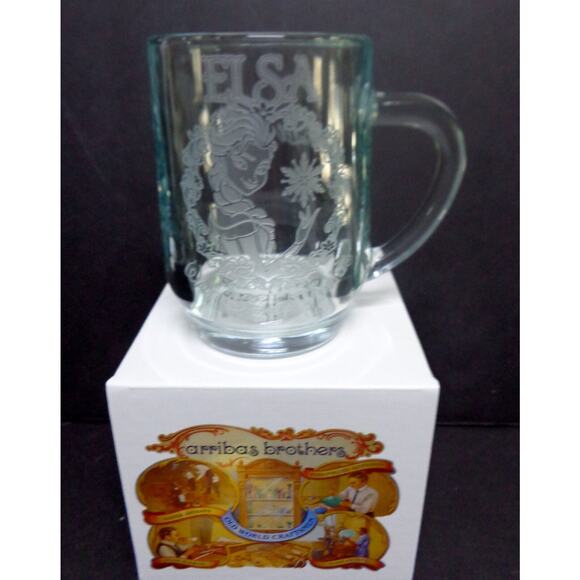 NEW Disney Frozen ELSA Etched DRINK GLASS MUG CUP 10oz Let It Go Arribas Bros. - Picture 3 of 6